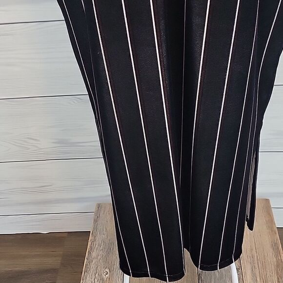 Leith black velvet pinstriped maxi dress Women's Size S - Picture 4 of 12
